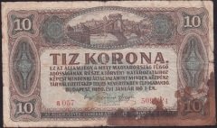 MACARİSTAN 10 KORONA 1920 HALİYLE