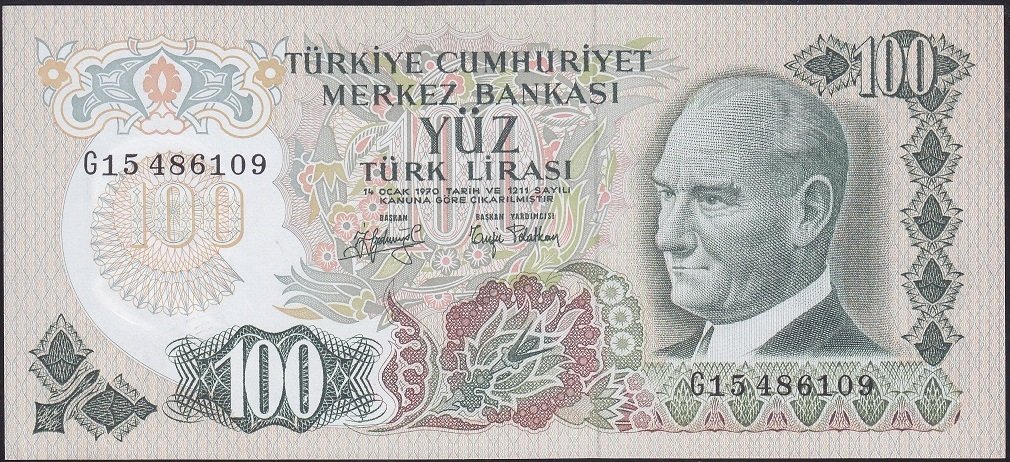 6.EMİSYON 2.TERTİP 100 LİRA G15 486109 ÇİLALTI ( BOMBE VAR )