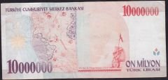 7.Emisyon 10 000 000 Lira D39 621191 Çok Temiz