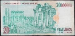 7.Emisyon 20000000 Lira E28 039211 Çok Temiz+