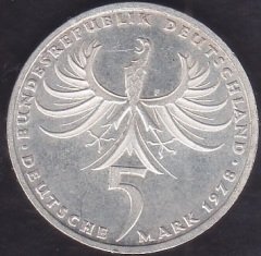 ALMANYA 5 MARK 1978 F GÜMÜŞ