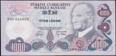 6.Emisyon 2.Tertip 1000 Lira D39 916953 Çok Temiz+
