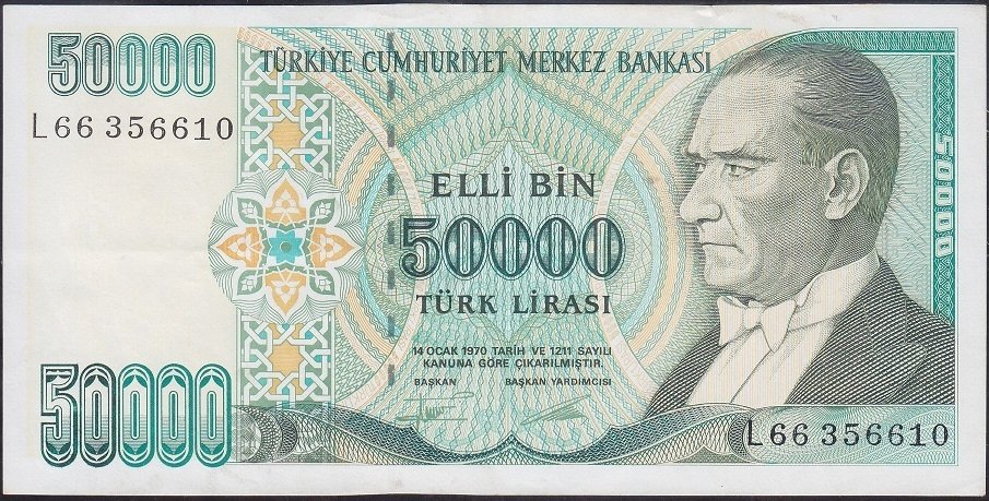 7.Emisyon 2.Tertip 50000 Lira L66 356610 Ççt +