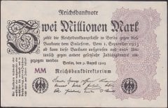 ALMANYA 2 MİLYON MARK 1923 ÇİLALTI