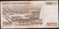 7.Emisyon 5 000 000 Lira H75 446985 Çok Temiz