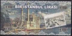 ÖZEL BASKI 1 İSTANBUL LİRASI - HOLOGRAMLI - EMNİYET ŞERİTLİ - SERİ TAKİPLİ DESTE (100 ADET) 801-900 ARASI