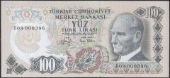 6.EMİSYON 2.TERTİP 100 LİRA G09 000396  ÇİLALTI