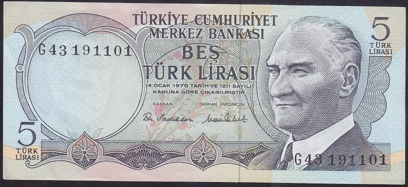 6.EMİSYON 2.TERTİP 5 LİRA G43 191101 ÇİLALTI