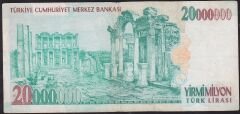 7.Emisyon 20000000 Lira F83 804296 Çok Temiz+