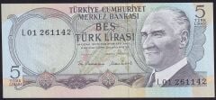 6.Emisyon 2.Tertip 5 Lira L01 261142 Çilaltı Çil