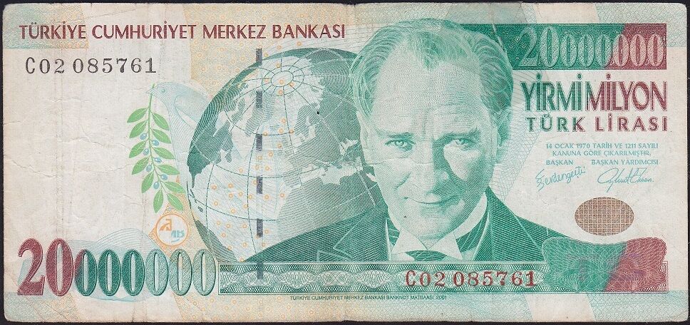 7.Emisyon 20 000 000 Lira C02 085761 Haliyle
