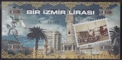ÖZEL BASKI 1 İZMİR LİRASI - HOLOGRAMLI - EMNİYET ŞERİTLİ - SERİ TAKİPLİ DESTE (100 ADET) 801-900 ARASI