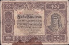 MACARİSTAN 100 KORONA 1920 TEMİZ eski para alan yerler