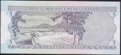 6.EMİSYON 1.TERTİP 5 LİRA F50 002493 ÇİL
