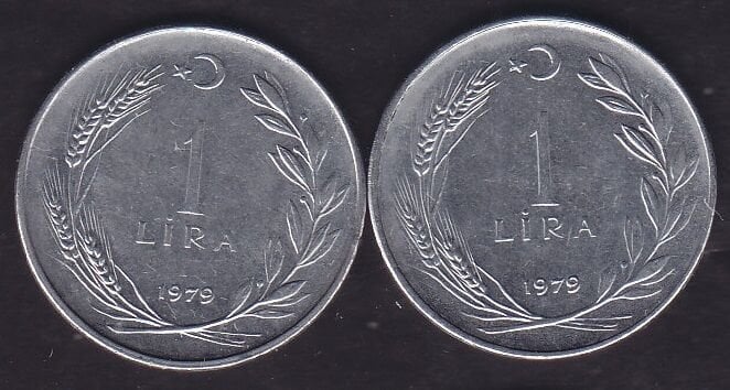 1979 Yılı 1 Lira (Ters Düz Takım)