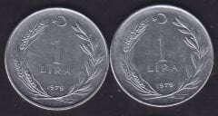 1979 Yılı 1 Lira (Ters Düz Takım)
