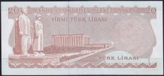 6.Emisyon 3.Tertip 20 Lira F87 405494 Ççt Çilaltı