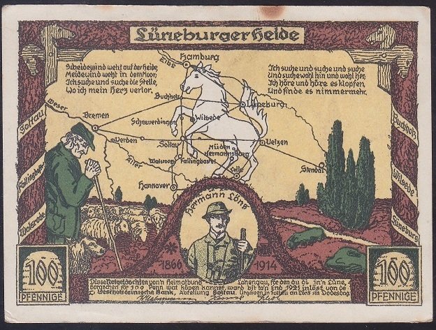 ALMANYA 100 PFENNİNG NOTGELD 1921 ÇİLALTI ÇİL