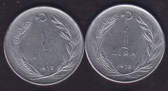 1978 Yılı 1 Lira (Ters Düz Takım)