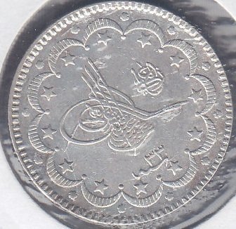 1293 / 33 Abdulhamit 10 Kuruş Çilaltı Çil Gümüş