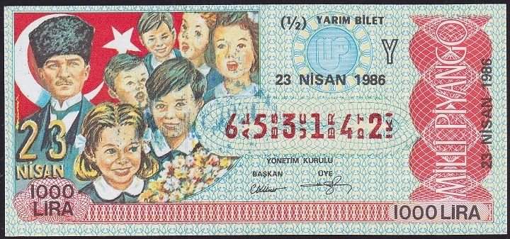 1986 23 Nisan Yarım Bilet - Y Serisi