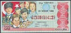 1986 23 Nisan Yarım Bilet - Y Serisi