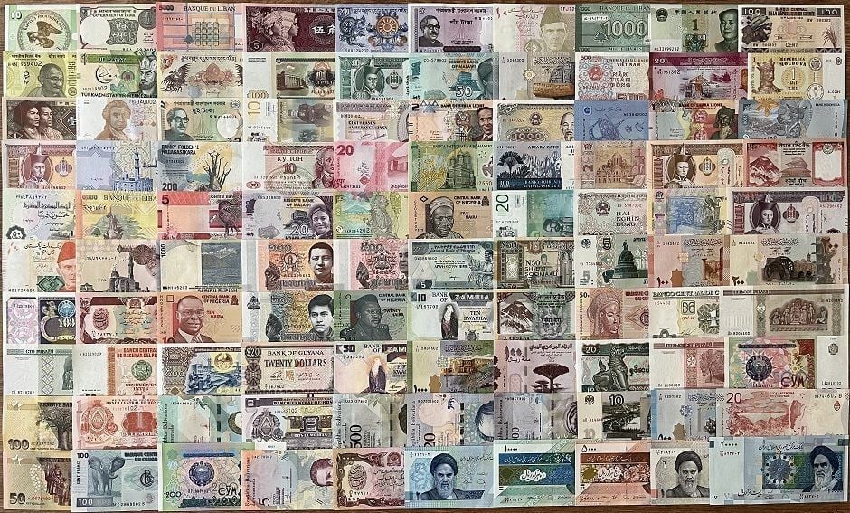 100 Farklı Yabancı Kağıt Para Seti Çil