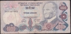 6.Emisyon 2.Tertip 1000 Lira D03 547953 İyi
