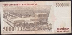 7.Emisyon 5 000 000 Lira H68 567179 Temiz