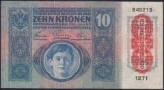 AVUSTURYA MACARİSTAN 10 KORONA 1915 (1919) ÇOK TEMİZ +