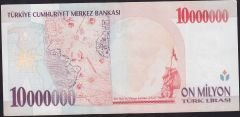 7.Emisyon 10 000 000 Lira D27 289115 Çok Temiz+