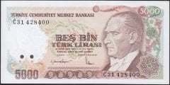 7.Emisyon 2.Tertip 5000 Lira C31 428400 Çil