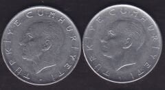 1977 Yılı 1 Lira (Ters Düz Takım)