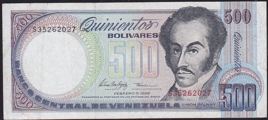 Venezuela 500 Bolivares 1998 Çok Temiz+