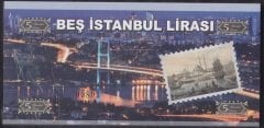 ÖZEL BASKI 5 İSTANBUL LİRASI - HOLOGRAMLI - EMNİYET ŞERİTLİ - SERİ TAKİPLİ DESTE (100 ADET) 801-900 ARASI