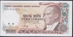 7.EMİSYON 4.TERTİP 5000 LİRA I01 574274 ÇİLALTI