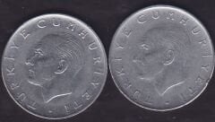 1974 Yılı 1 Lira (Ters Düz Takım)