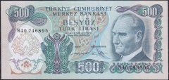6.Emisyon 2.Tertip 500 Lira N40 246895 Ççt Çilaltı