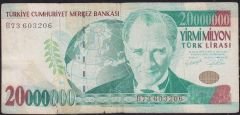7.Emisyon 20 000 000 Lira B73 603206 Haliyle