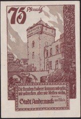 Almanya 75 Pfennig Notgeld 1920 Çilaltı Çil
