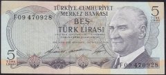 6.EMİSYON 1.TERTİP 5 LİRA F09 470928 ÇÇT