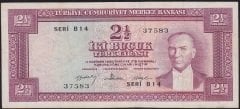 5.Emisyon 4.Tertip 2.5 Lira B14 37583 Çok Temiz