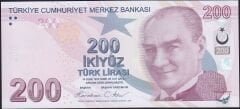 9.Emisyon 8.Tertip 200 Lira J001 0566xx Çil