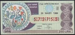 1986 29 Mart Çeyrek Bilet - N Serisi