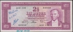 5.Emisyon 3.Tertip 2.5 Lira Z35 84956 Çok Çok Temiz