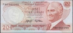 6.Emisyon 3.Tertip 20 Lira F80 043260 Çilaltı