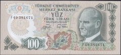 6.EMİSYON 2.TERTİP 100 LİRA F49 381671 ÇİLALTI ( HAFİF KAYIK BASKI )