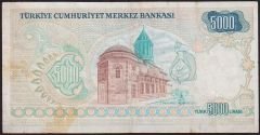 7.Emisyon 1.Tertip 5000 Lira A49 367122 Çok Temiz ( Bant izleri var )