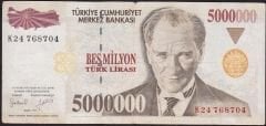 7.Emisyon 5 000 000 Lira K24 768704 Çok Temiz