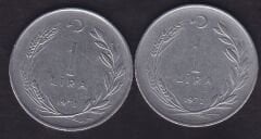 1971 Yılı 1 Lira (Ters Düz Takım)